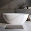 Baignoire matte 59 po, baignoire de trempage à surface solide, baignoire autoportante en résine de pierre, baignoire autoportante à rebord épais avec trop-plein, bonde escamotable