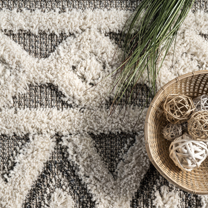 Rebecca High Low Textured Shaggy Area Rug, Rectangle 4' x 6'