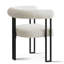 Table de salle à manger à piédestal extensible de 47 po à 85 po avec chaises capitonnées ovales et noires-1243203331