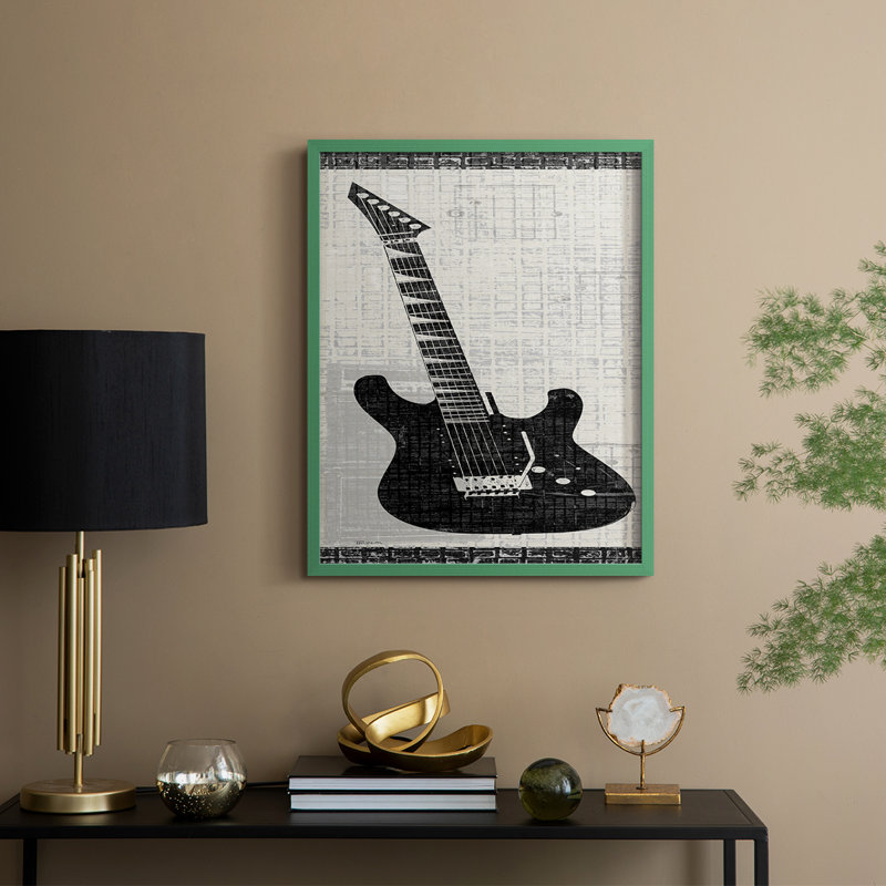 «Rock On I», reproduction encadrée - bois massif, H 30 po x l 24 po, Vert