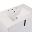 Meuble-lavabo à conception cannelée avec lavabo en céramique et 2 tiroirs-534164240