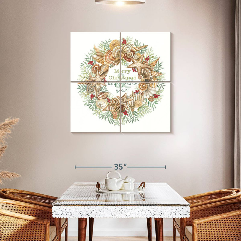 Couronne côtière Merry Christmas, H 38 po x l 38 po