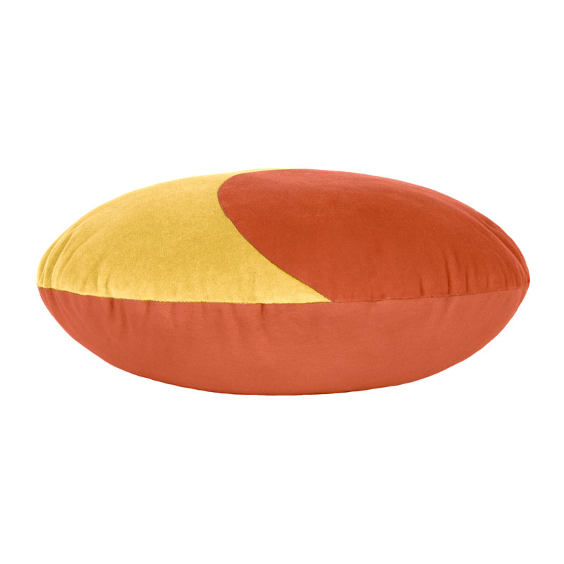 Circular Throw Cushion, Orange/Yellow