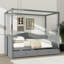 Lit à baldaquin simple avec deux tiroirs, structure de lit plateforme en bois-698242516