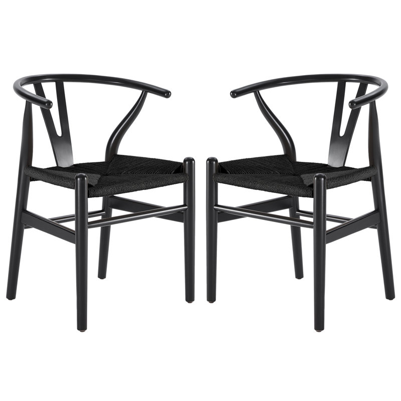 45cm H Solid Wood Slat Back Stacking Armchair, Black