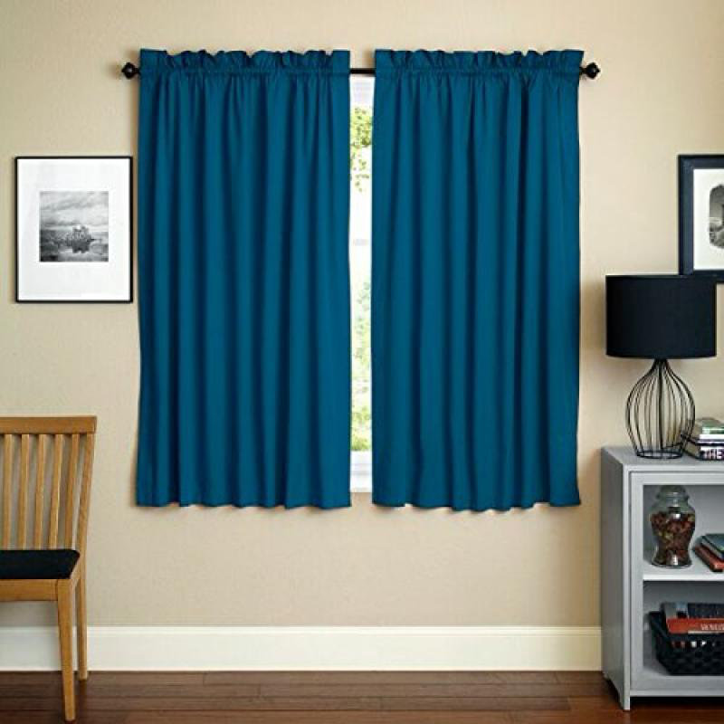 Paire de rideaux isolants avec pattes Cotswold, Citron Indigo / Mojito, l 52" x L 63"
