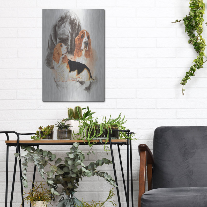 «Basset and Ghost» par Barbara Keith, H 16 po x l 12 po