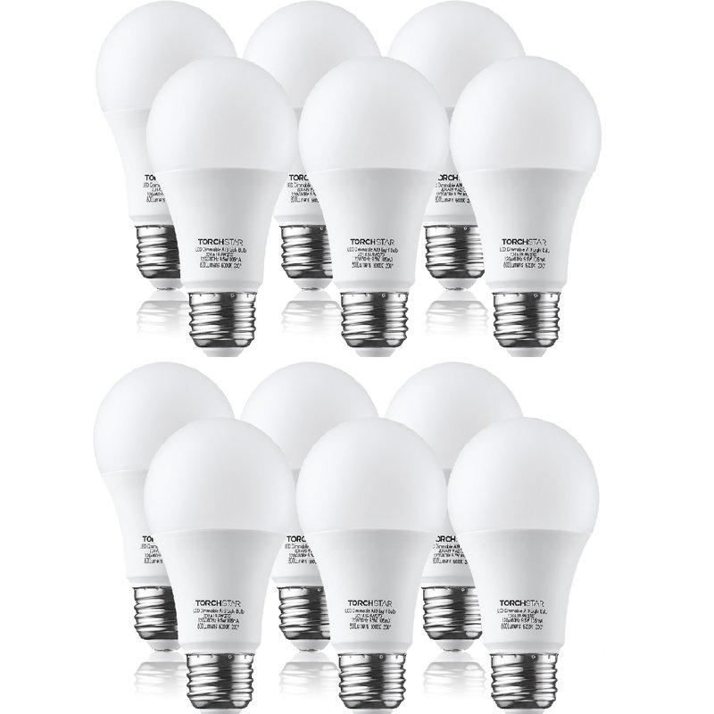 9.5W (60W Eqv.) A19 LED Bulbs, 5000K Daylight, 800lm, Dimmable LED Light Bulbs, UL & ES Listed, E26 Base, 5000K