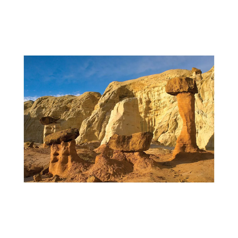 Toadstool Caprocks, Grand Staircase, Escalante National Monument, Utah 1 Piece Wrapped Canvas Wall Art