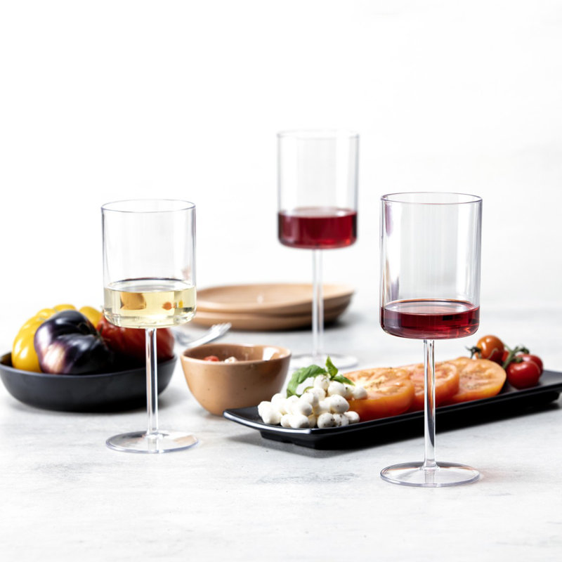 Fortessa Urbo Outdoor CoPolyester, Red Wine (Set of 6),, 15 oz, Clear