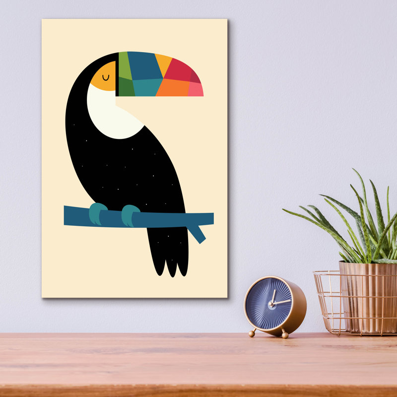 " Rainbow Toucan " by Andy Westface, 16" H x 12" W x 0.13" D
