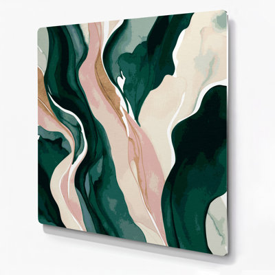 Aquarelle abstraite, art mural en métal beige 90