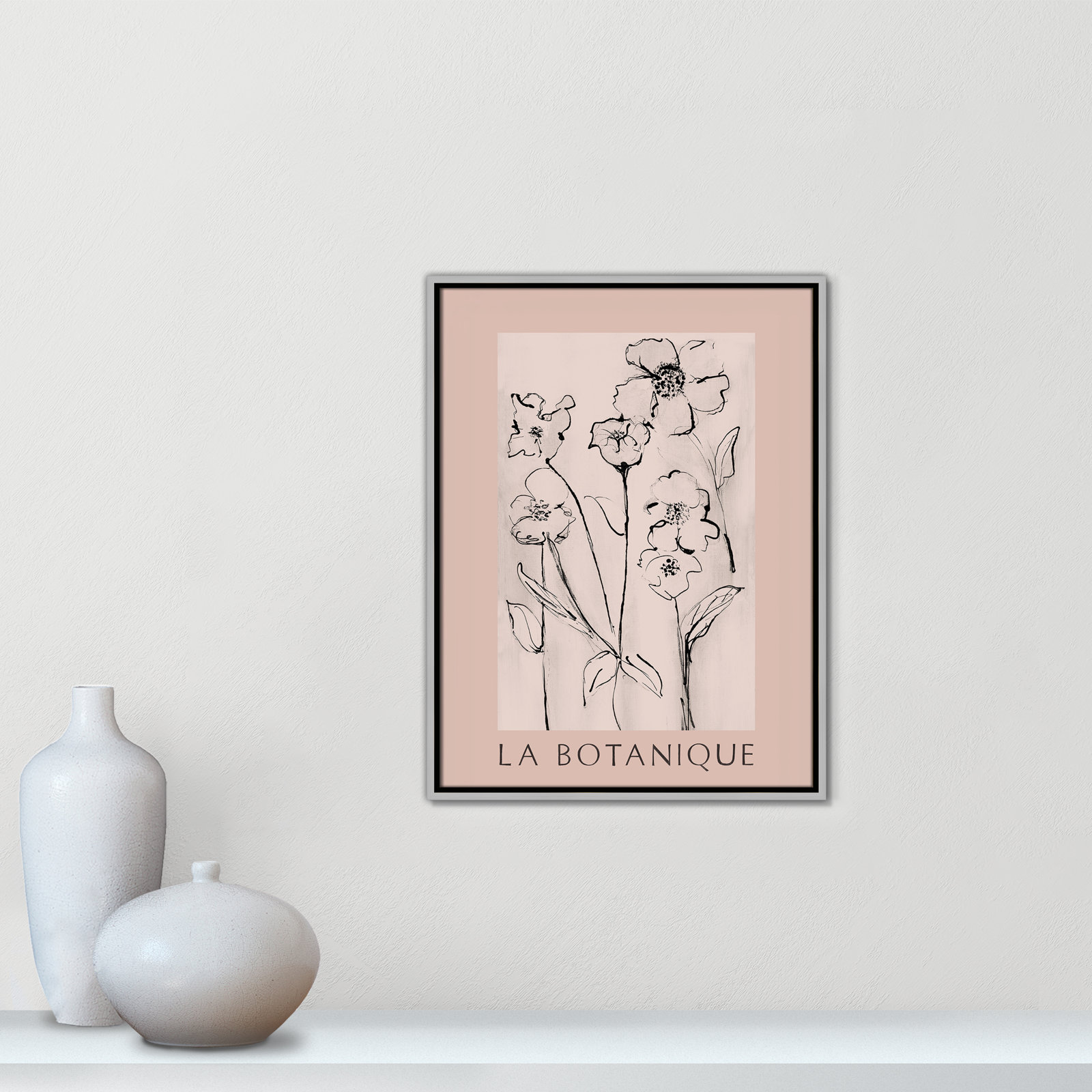 Riya "La Botanique" Print by Susan Jill, Silver Floater Frame, No, 25.5" H x 19.5" W x 2" D