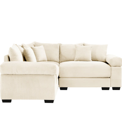 Canapé modulaire surdimensionné surdimensionné en nuage, convertible crème à 3 places avec assise profonde, très large, 10 coussins décoratifs en velours côtelé, conception ergonomique pour un charmant salon coloré, facile à assembler