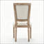 Ensemble de 2 chaises de salle à manger en bois massif Farmhouse avec dossier large et siège en lin-133703467