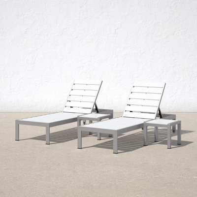 Aynura 26" Patio Chaise Lounge Set