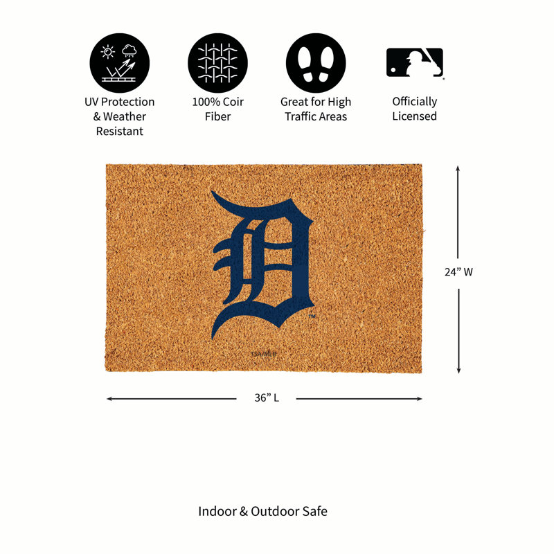 Grand tapis couleur coco Detroit Tigers, 36 po x 24 po