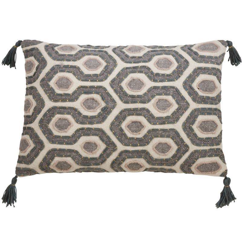 Housse et insert de coussin géométrique en coton, Plumes