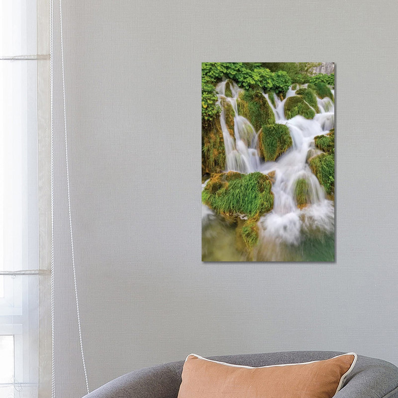 Croatia. Waterfalls in Plitvice National Park. 1 Piece Wrapped Canvas Wall Art