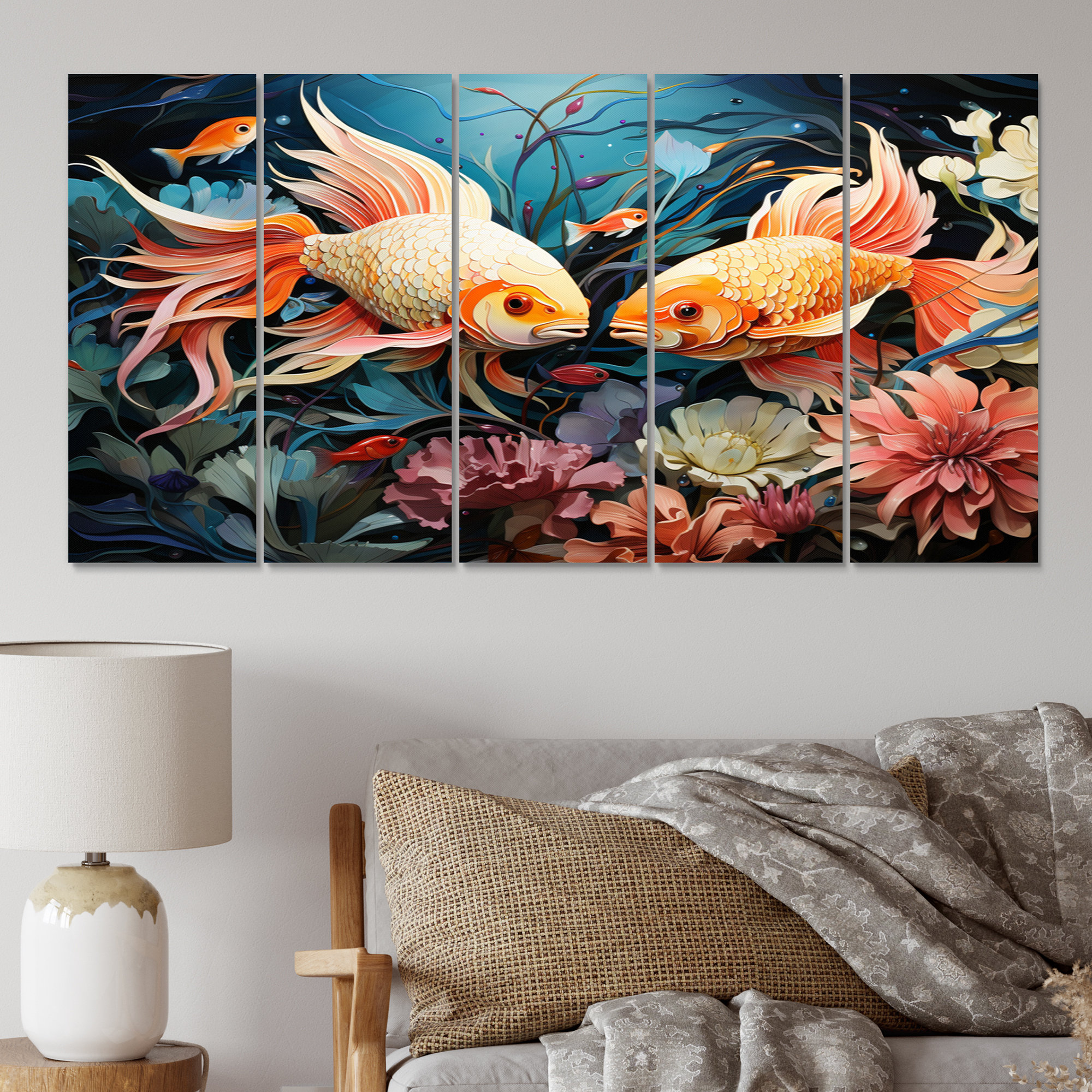 Dovecove Fishing Whimsical Waters III - Animals Metal Wall Decor Set ...