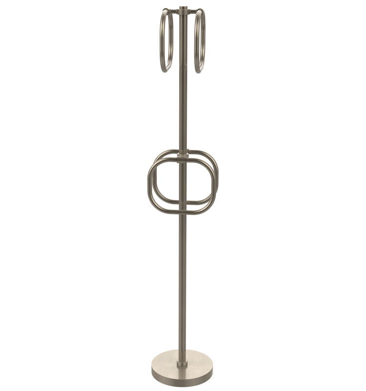 Porte-serviettes sur pied 4 groovy integrated, Étain antique