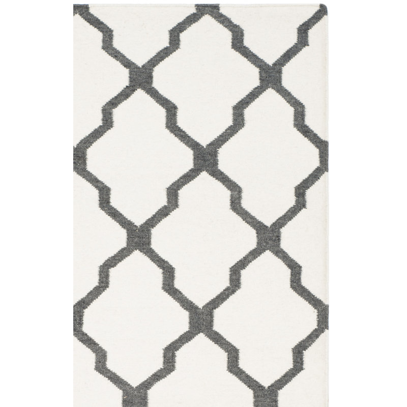 Tapis géométrique tissé à la main en laine / viscose / coton Rodgers, Rectangle 4 pi x 6 pi