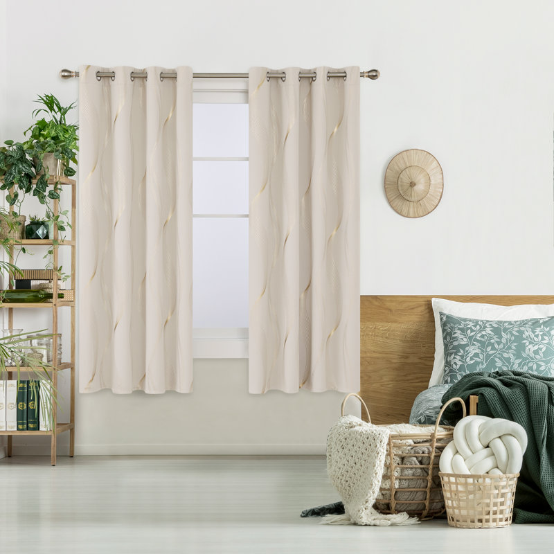 Maisonet Blackout Curtain Pair, 117cm Width x 183cm Drop, Beige