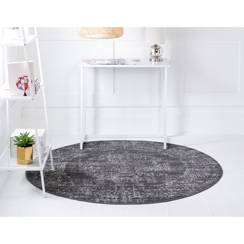 Brueck Ikat Indoor Rug, Round 8'