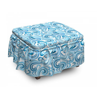 Housse pour repose-pieds abstrait sea waves