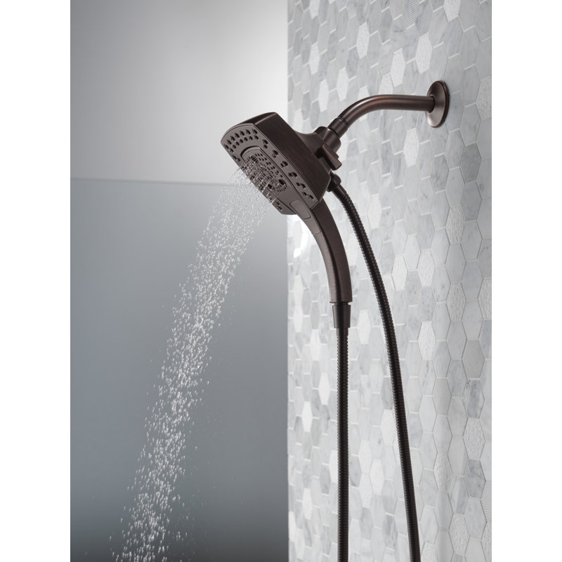 Pomme de douche double multifonction 1,75 GPM avec technologie H2Okinetic, Lumicoat bronze vénitien