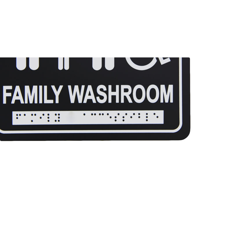 Signalisation de salle de bain pour famille et accessible en braille