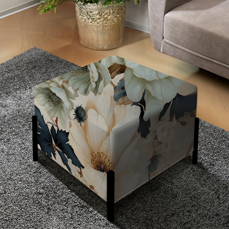 Autumn Boho Chic Poppy Blooms - Repose-pieds carré floral