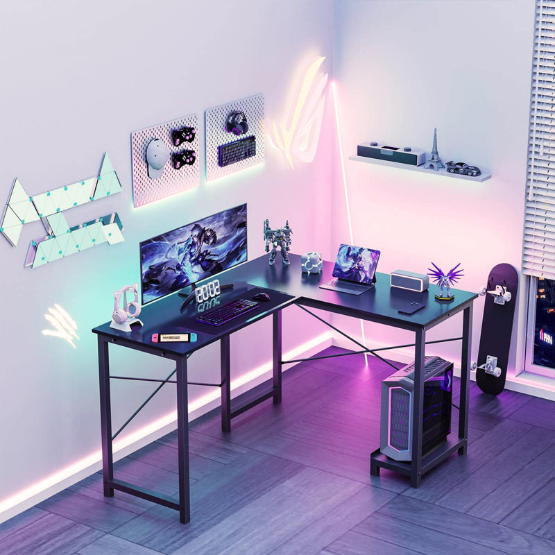 Bureau de jeu en L, Noir
