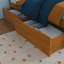 Lit plateforme en bois massif avec pied de lit et tiroirs de rangement Richmond-96140409