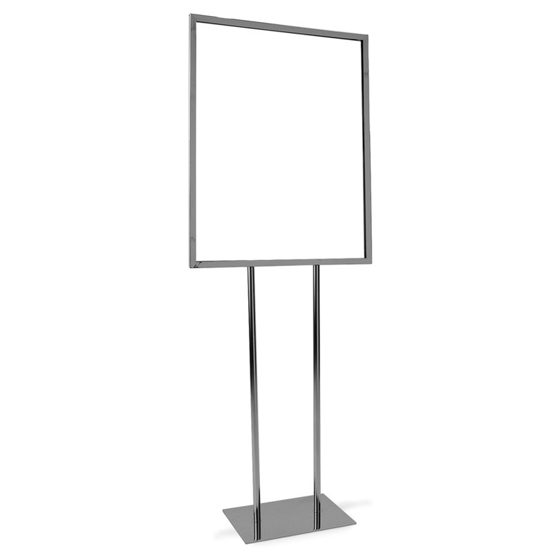 Matte Black 60" Metal Bulletin Sign Holder with Flat Base