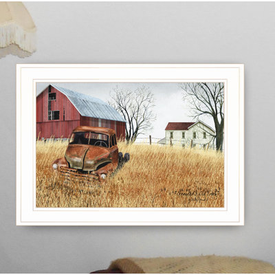 «Granddad's Old Truck» par Billy Jacobs - Reproduction d'art sur papier encadrée