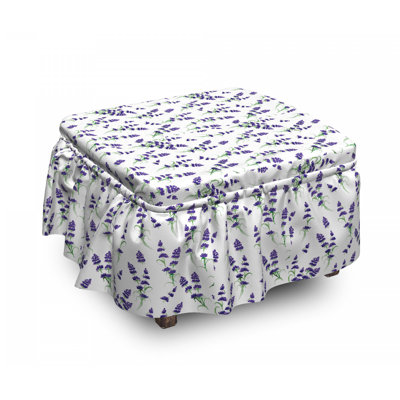 Housse pour repose-pieds de bouquet lavande