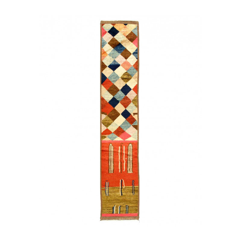 Cesella One-of-a-Kind 2'11'' X 15'11'' Runner Lamb's Wool Area Rug Flush Orange