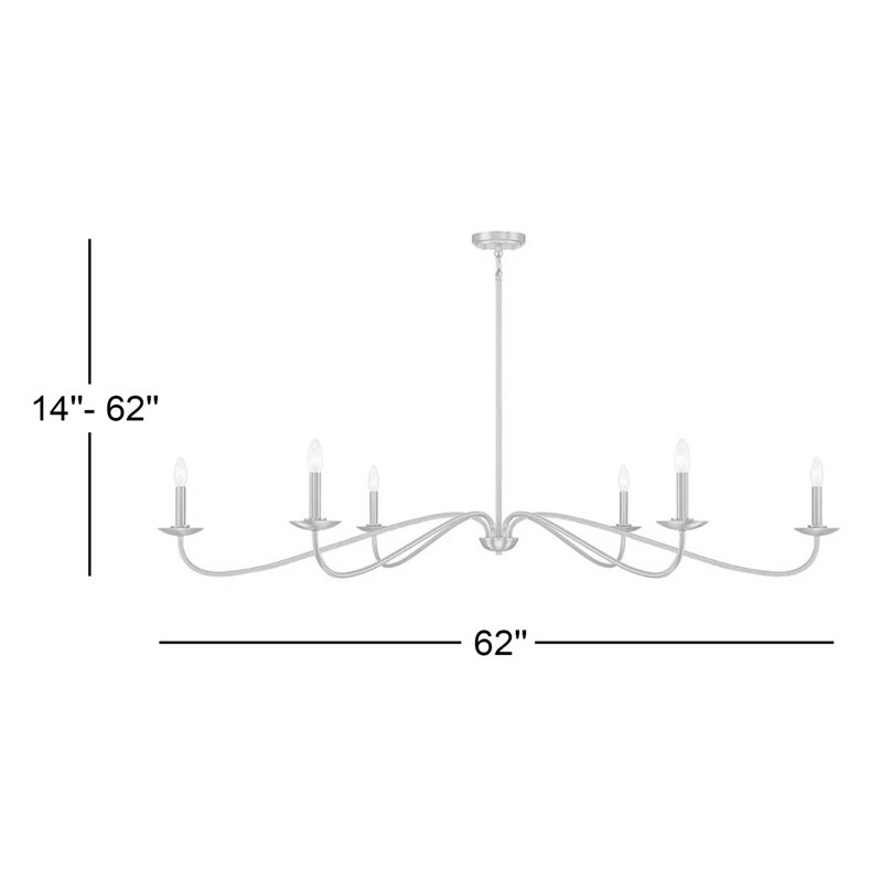 Zoyla 6-Light Chandelier in Natural Brass, Natural Brass