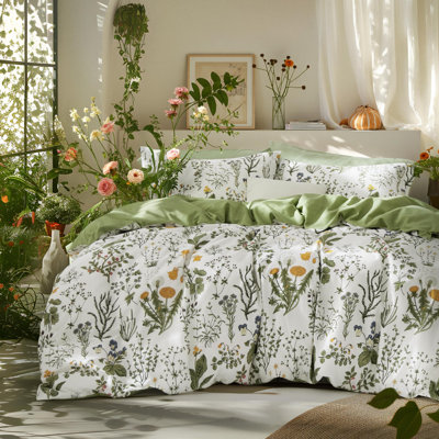 Ensemble de housse de couette réversible 100% coton avec fermeture à glissière, ensemble de literie douce et respirante