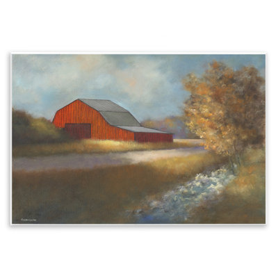 Art traditionnel sur plaque de grange rouge traditionnelle par David Swanagin