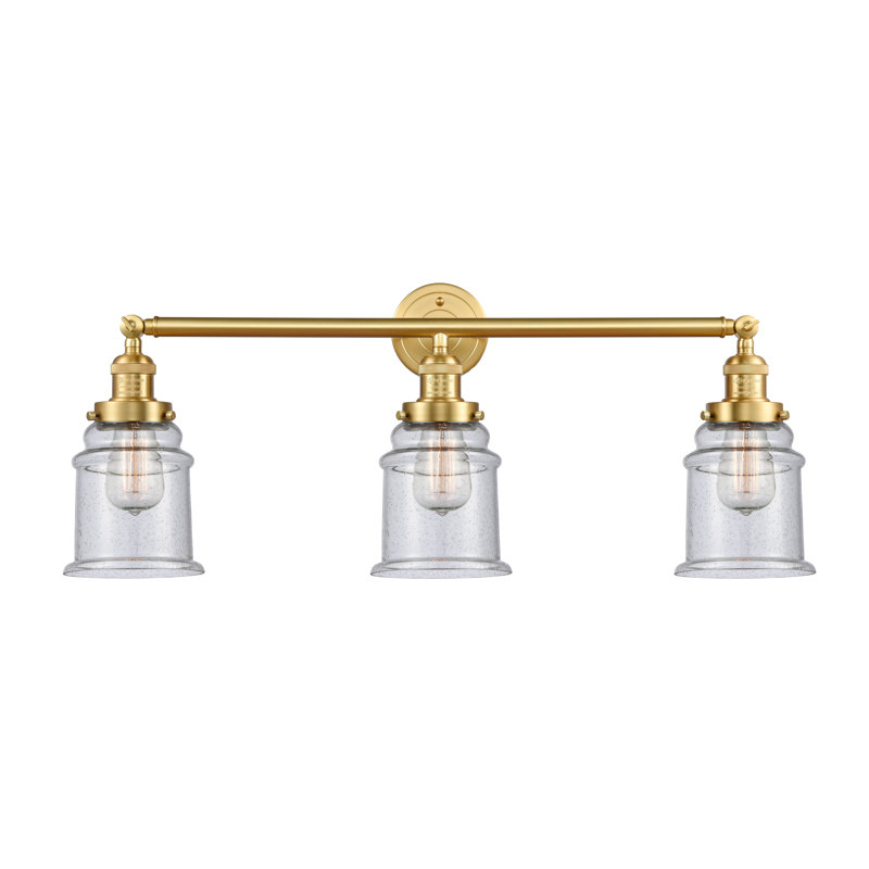 Galaviz 3 - Light Dimmable Vanity Light, Brushed Brass, Bulb Not Included, Clear 2