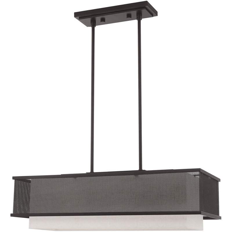 Lustre rectangulaire à 3 lumières Remie
