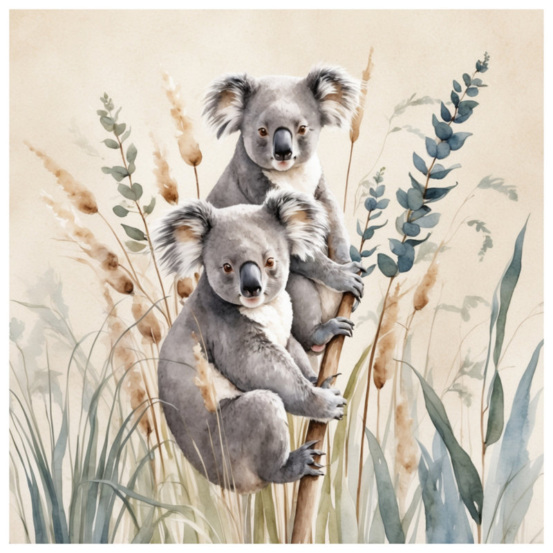 Housses de couette Koalas On Branch, Grand lit