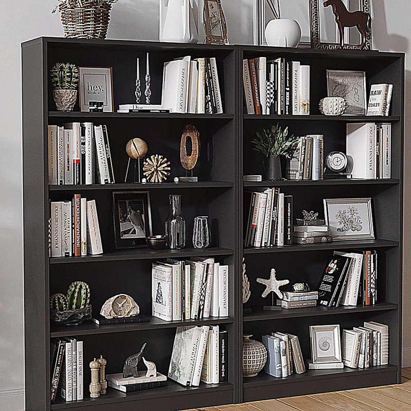 Bibliothèque 5 niveaux, (5 tablettes) H 59,8 po x l 33 po x P 11,6 po, Black