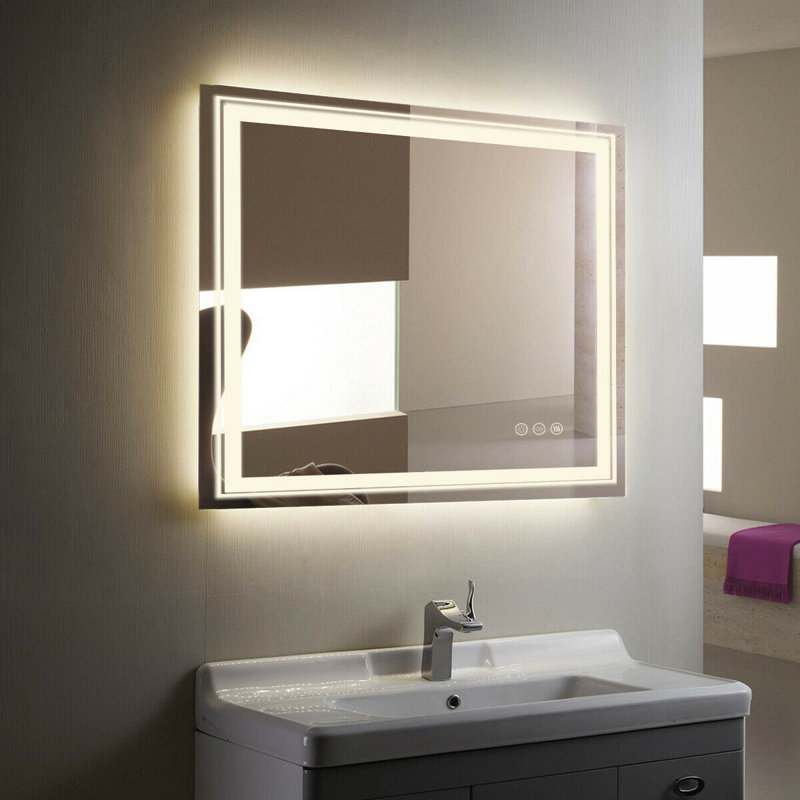 Miroir carré de salle de bain anti-buée