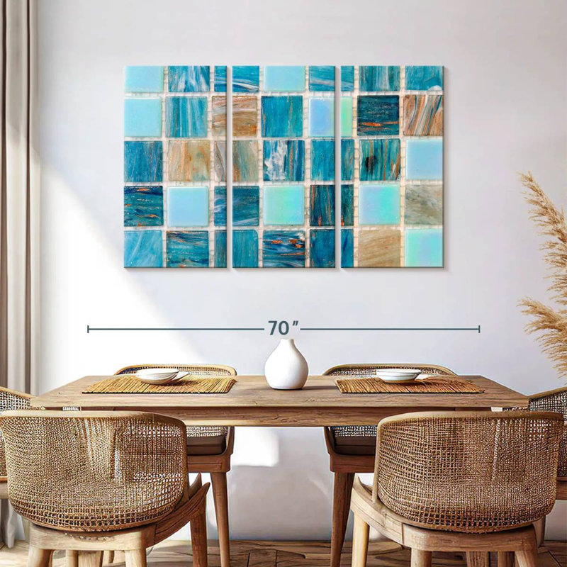 Carreaux de mosaïque turquoise Kerner, H 36 po x l 57 po