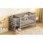 Lit de bébé convertible / lit double avec table à langer, gris