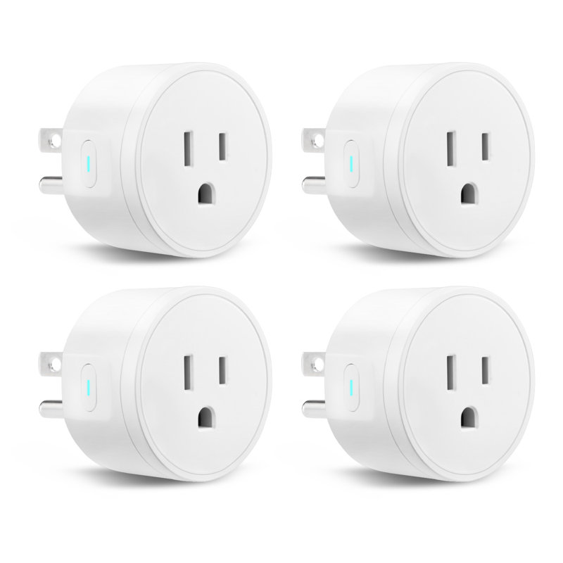 Prise intelligente WiFi Smart Plug Works avec Alexa et Google Home, paquet de 4, blanc