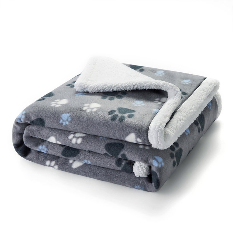 Couverture luxueuse et durable en sherpa imperméable, Gris